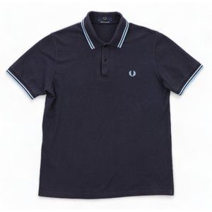 Fred Perry Polo Shirt Men's Size 42 Blue Made in England
